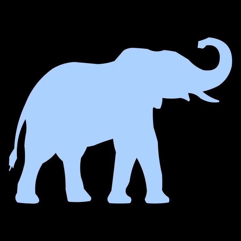 Blue elephant outline