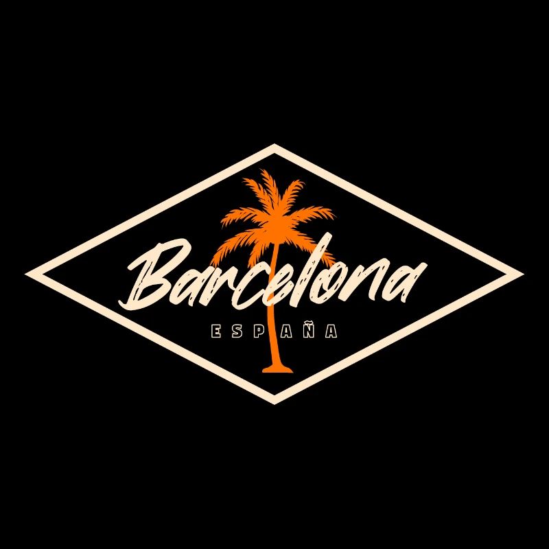 Barcelona Spain Palm Trees Design