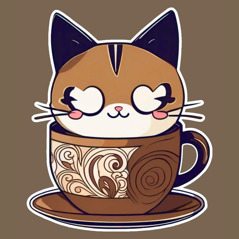 Chat de café mignon