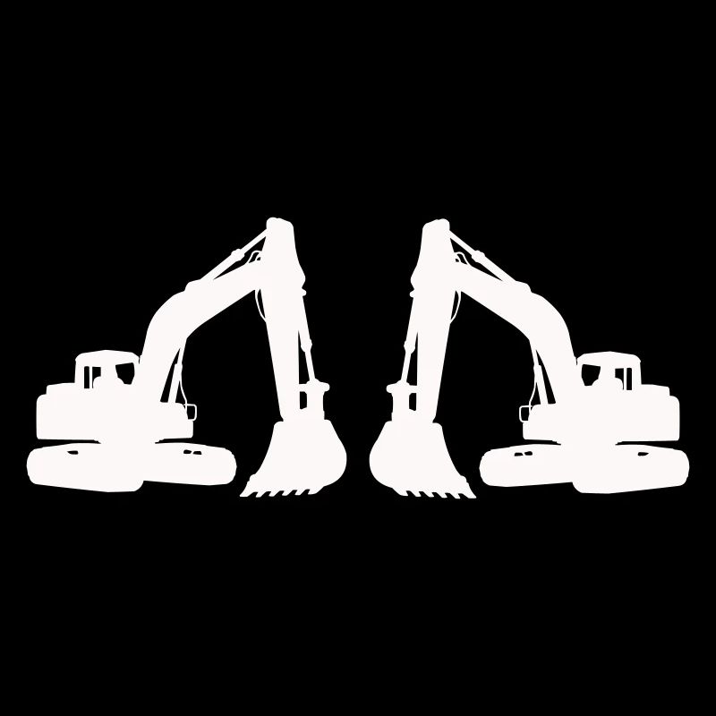 Double Excavator Silhouette