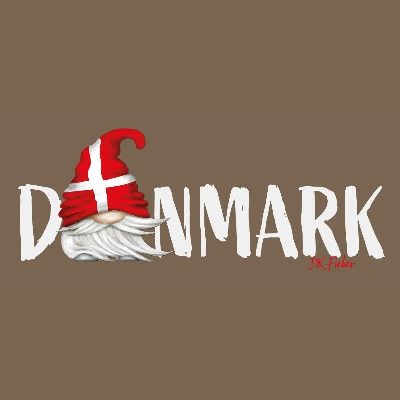 Danmark Lettrage Gnome Danemark Drapeau