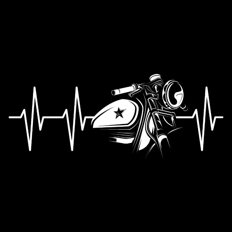 Heartbeat Motorcycle Biker Custom Symbol Pulse icon