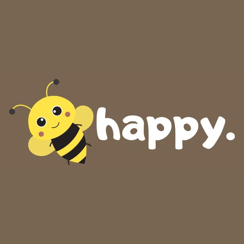 Abeille heureuse. Sois heureux. |conception d’abeille de jeu de mots drôle|