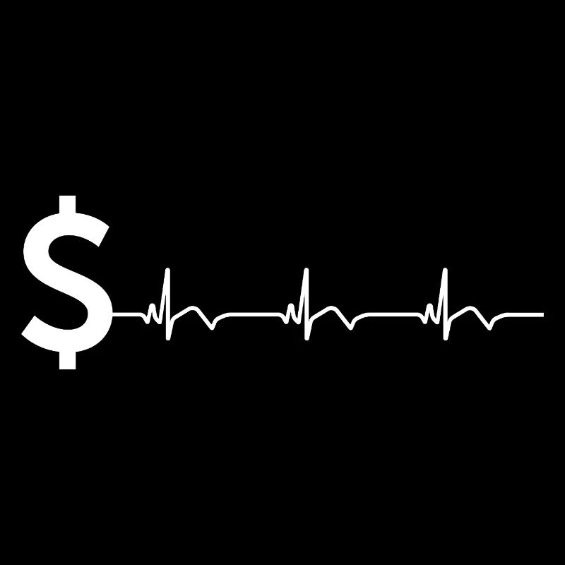 Signe dollar $ ECG Battement de cœur