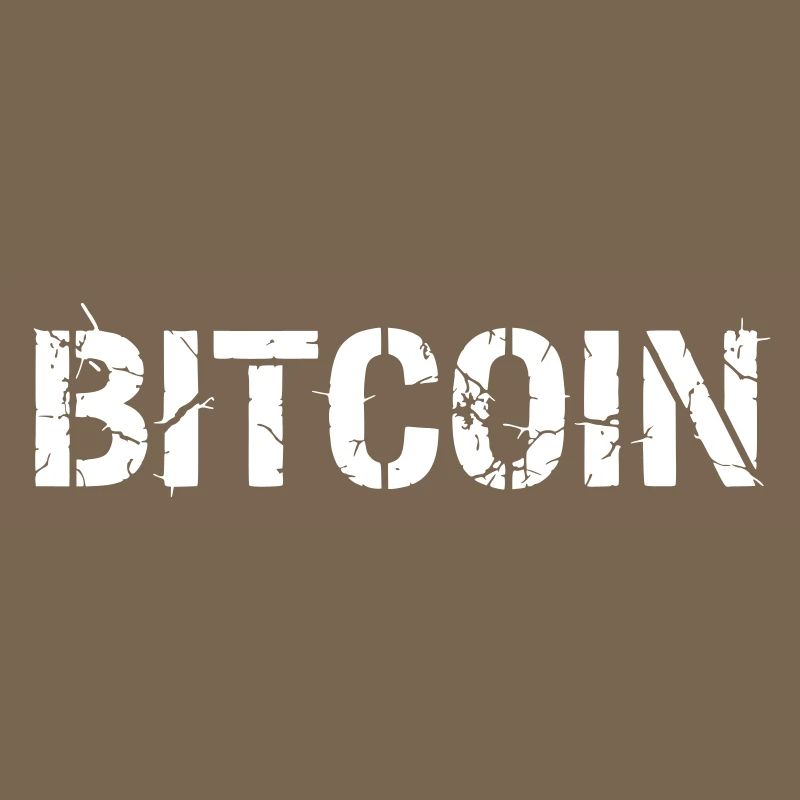 Bitcoin Text Lettering Grunge Vector