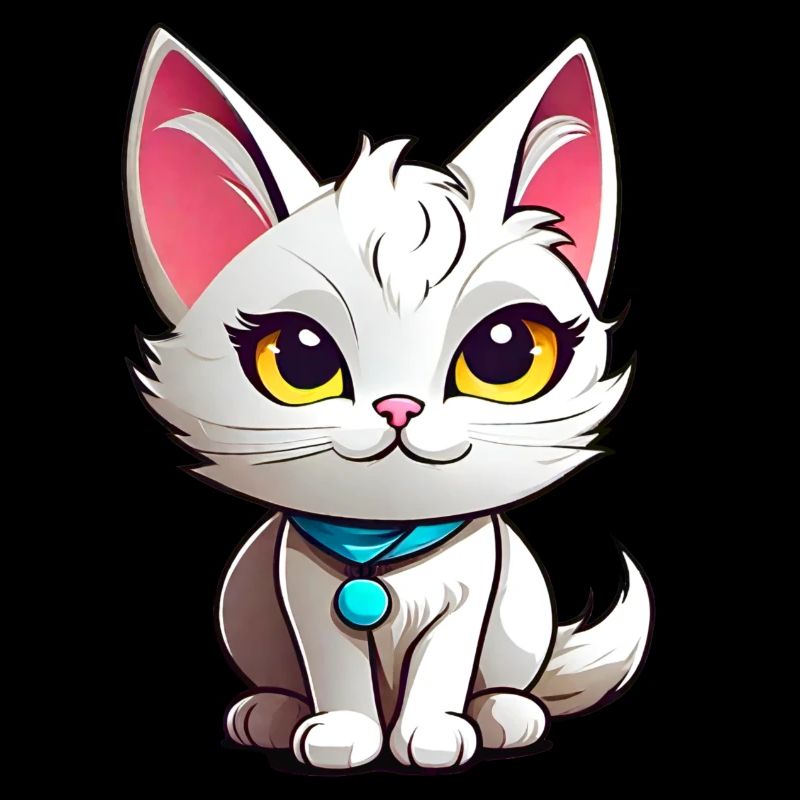 Chat blanc mignon