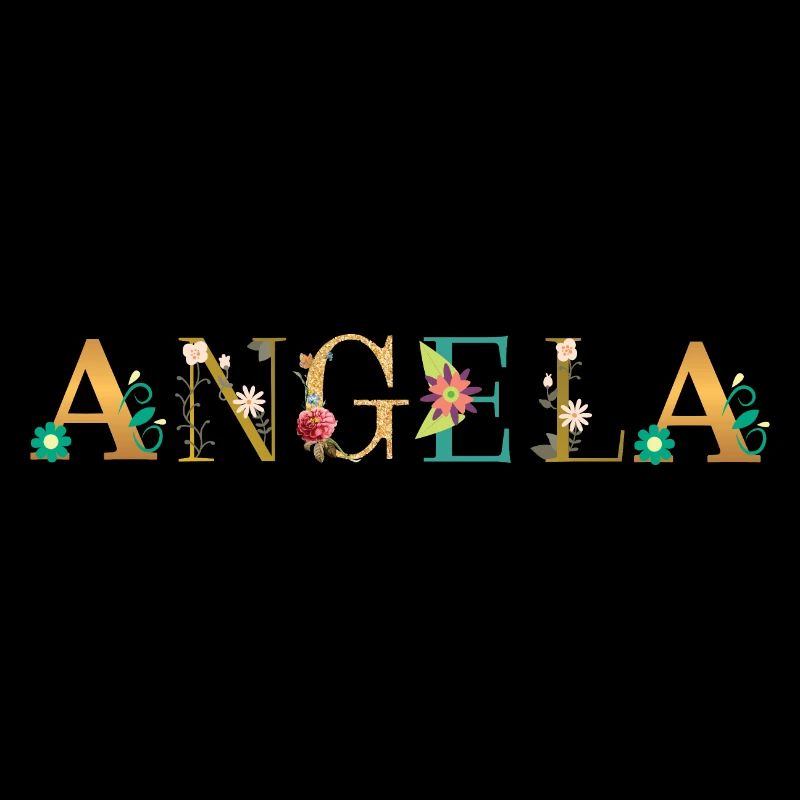 Le nom d’ANGELA orné de fleurs