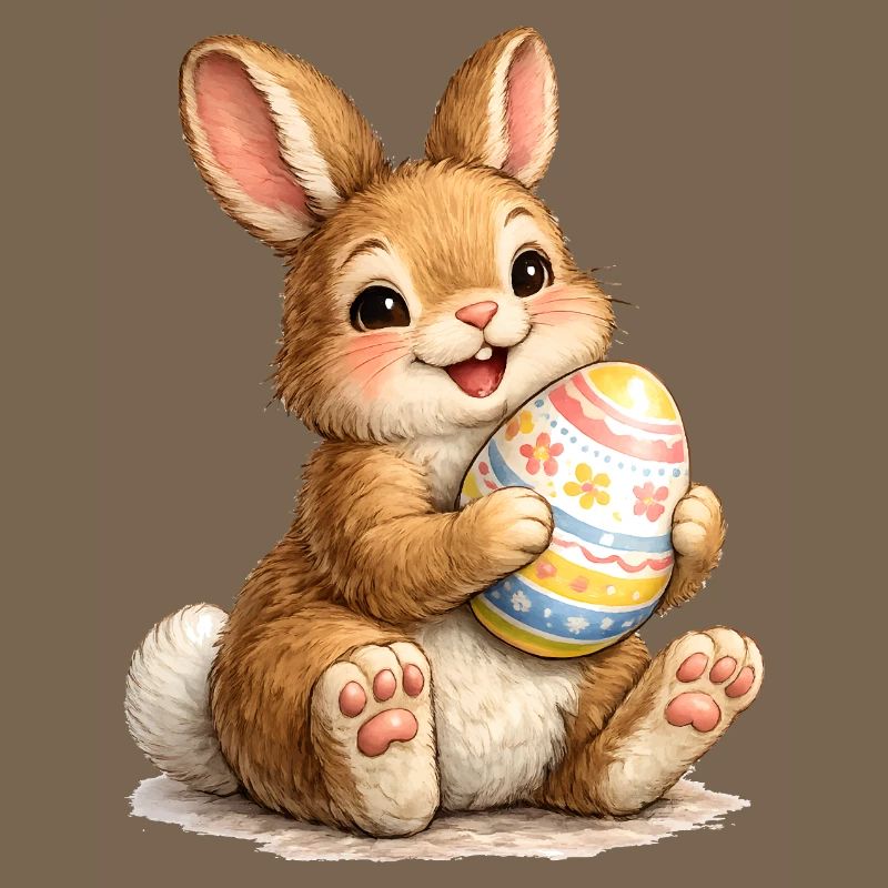 Bunny with Easter Egg Illustration