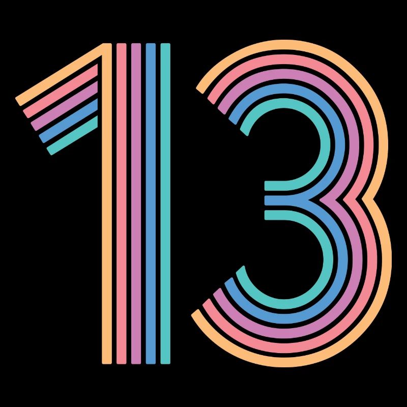 Cool Number 13 - 13 Years Old 13th Birthday Gift