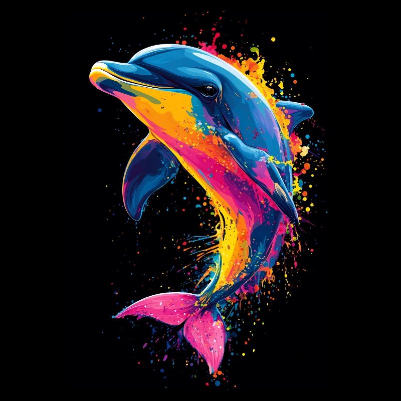 Dolphin Pop Art Colorful