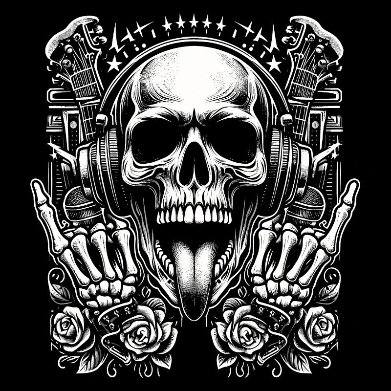 Tête de mort rocker