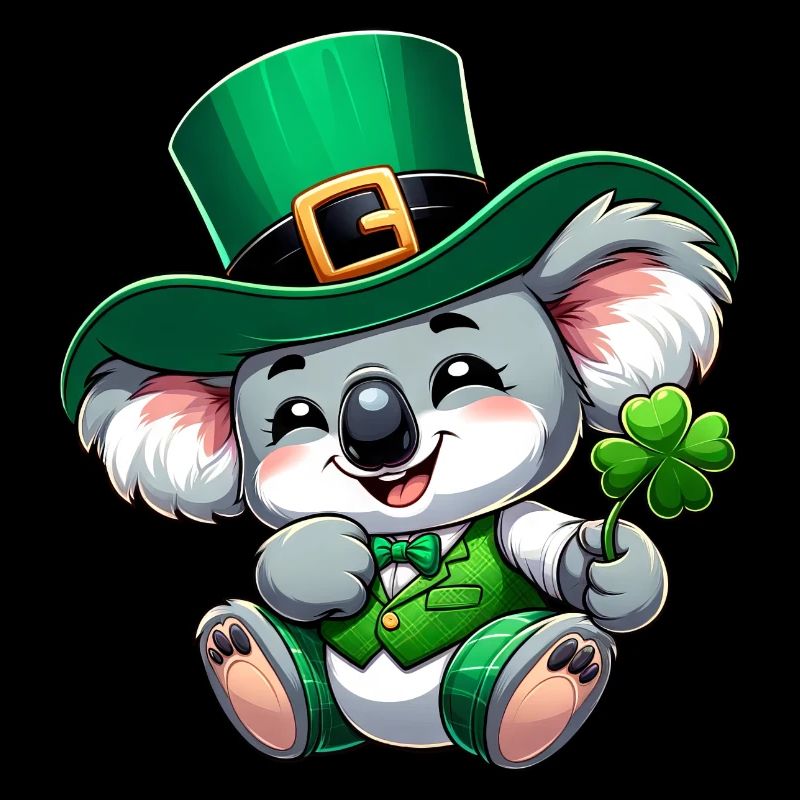 Dessin animé de Koala de la Saint-Patrick