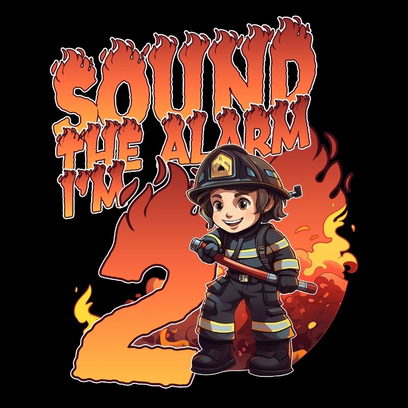 Kids Firefighter 2 Year Old Birthday Boy Theme