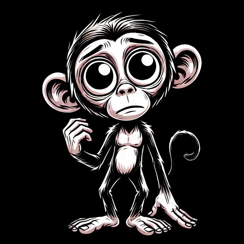 Chimpanzé triste doux émotionnel