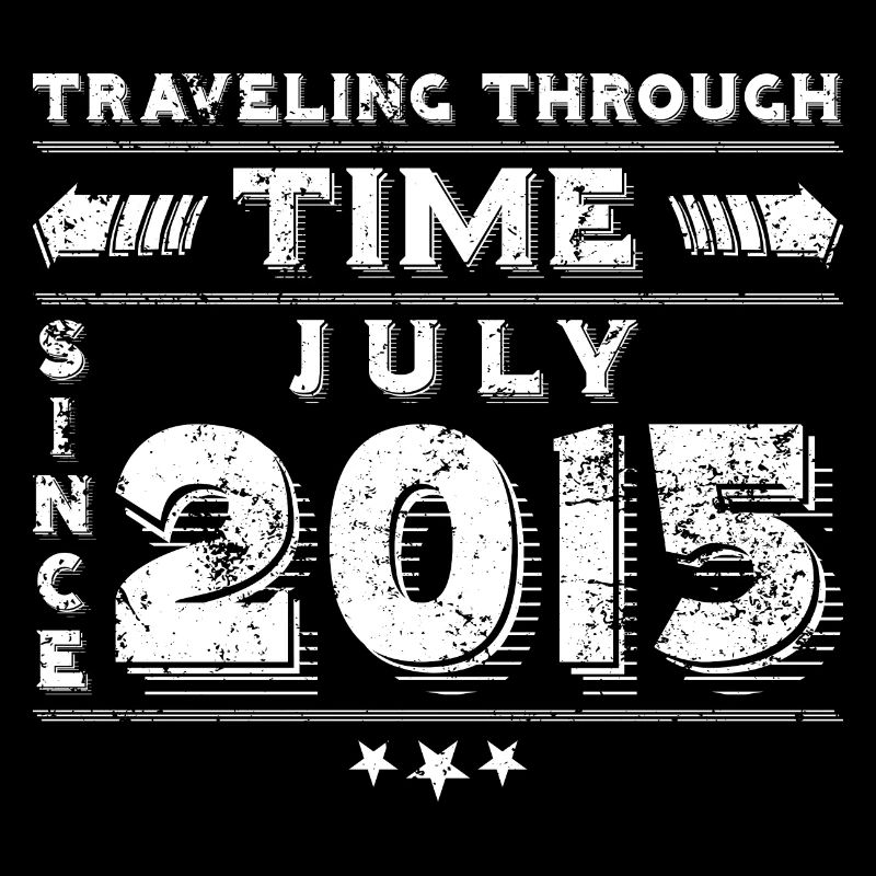 Conception d'anniversaire de voyage dans le temps vintage juillet 2015