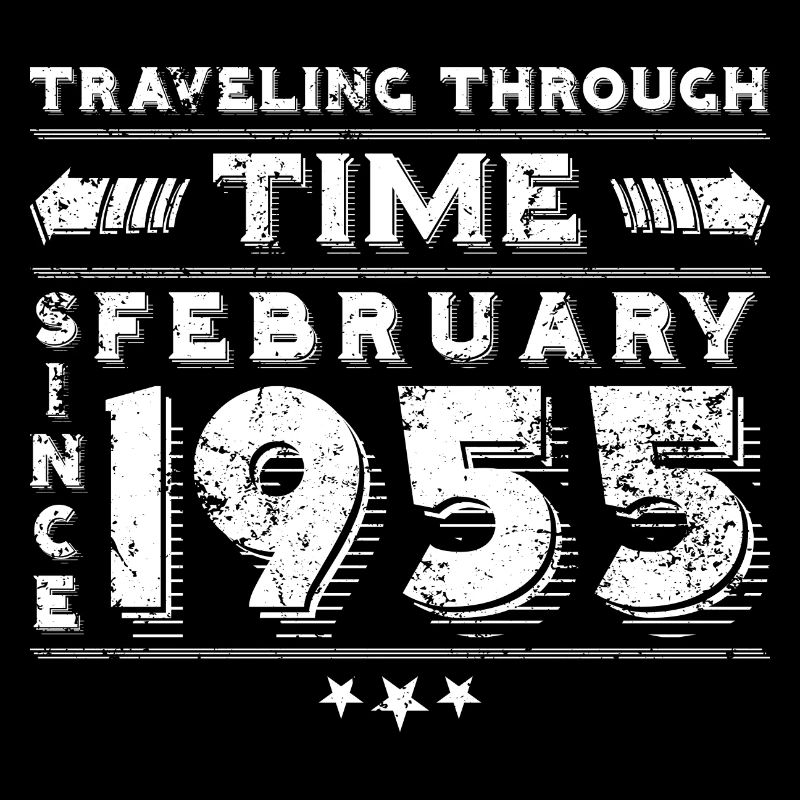 Conception d'anniversaire de voyage dans le temps vintage, février 1955