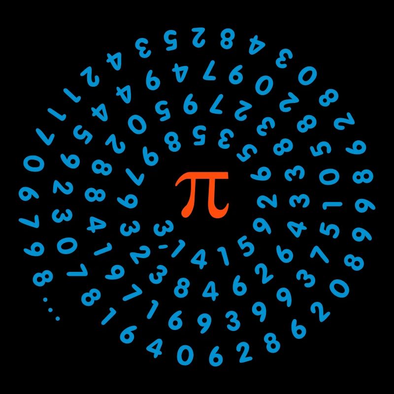 Circle constant pi (narrow spiral, 2c)