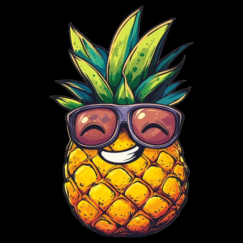 Cool pineapple with sunglasses