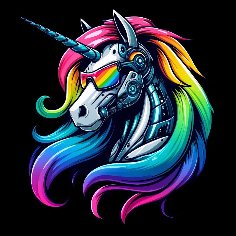 Cool Cyborg Unicorn Rainbow