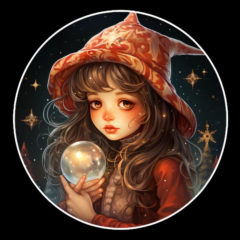 Fille rêveuse avec boule à neige à Noël