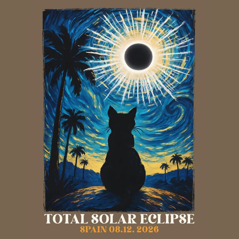 Total Solar Eclipse Van Gogh Style Spain 2026