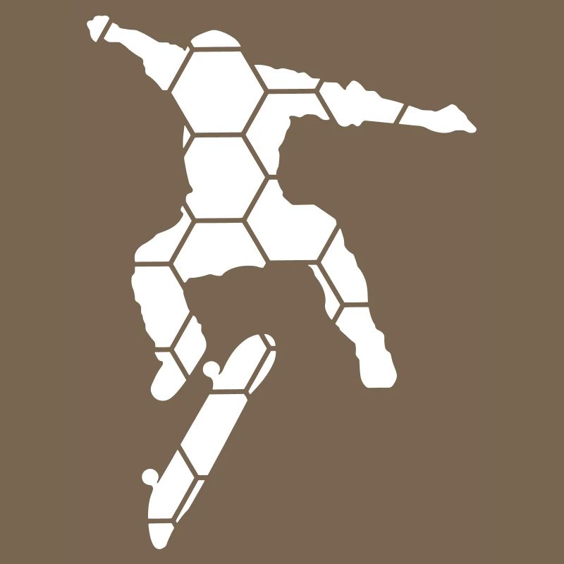 Skateboard silhouette with honeycomb pattern