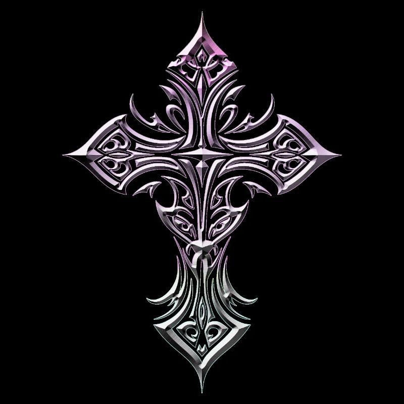 Iridescent Gothic Cross Templar Flair