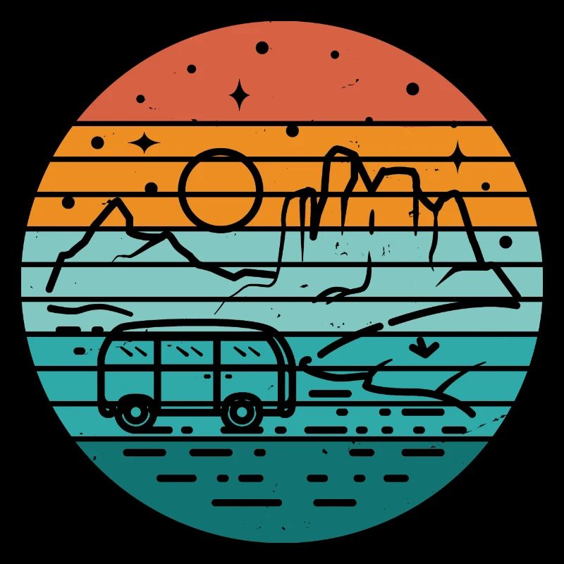 Retro Camper Bus Caravan Vintage Camper Graphic