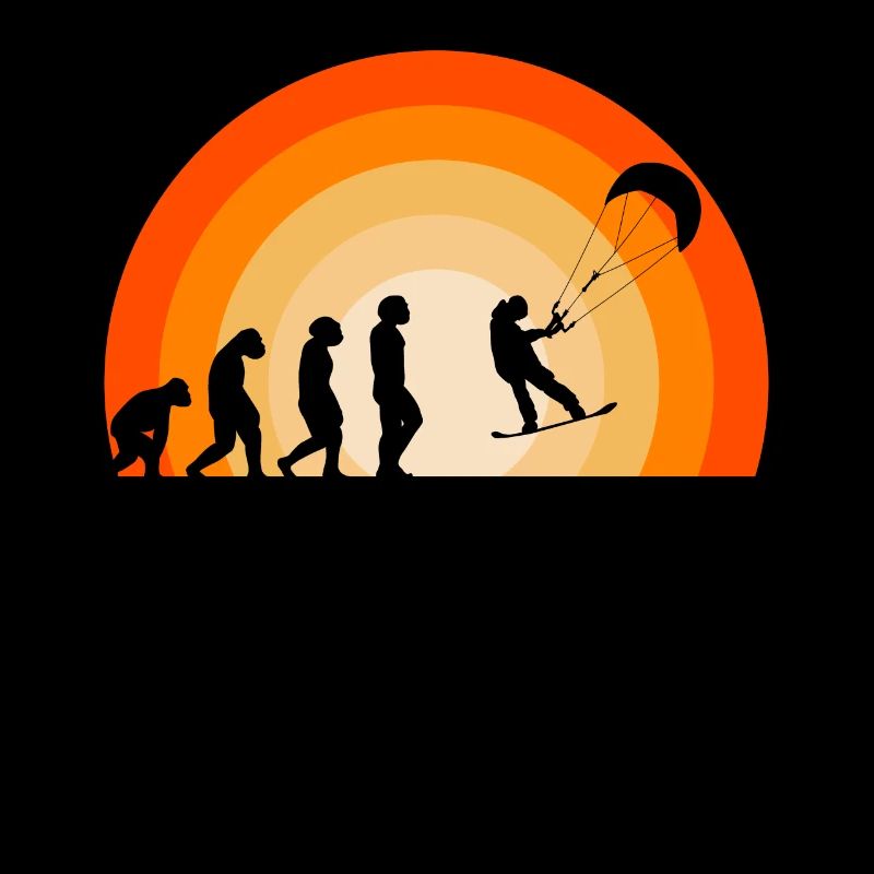 Conception amusante de l’évolution du snowkite