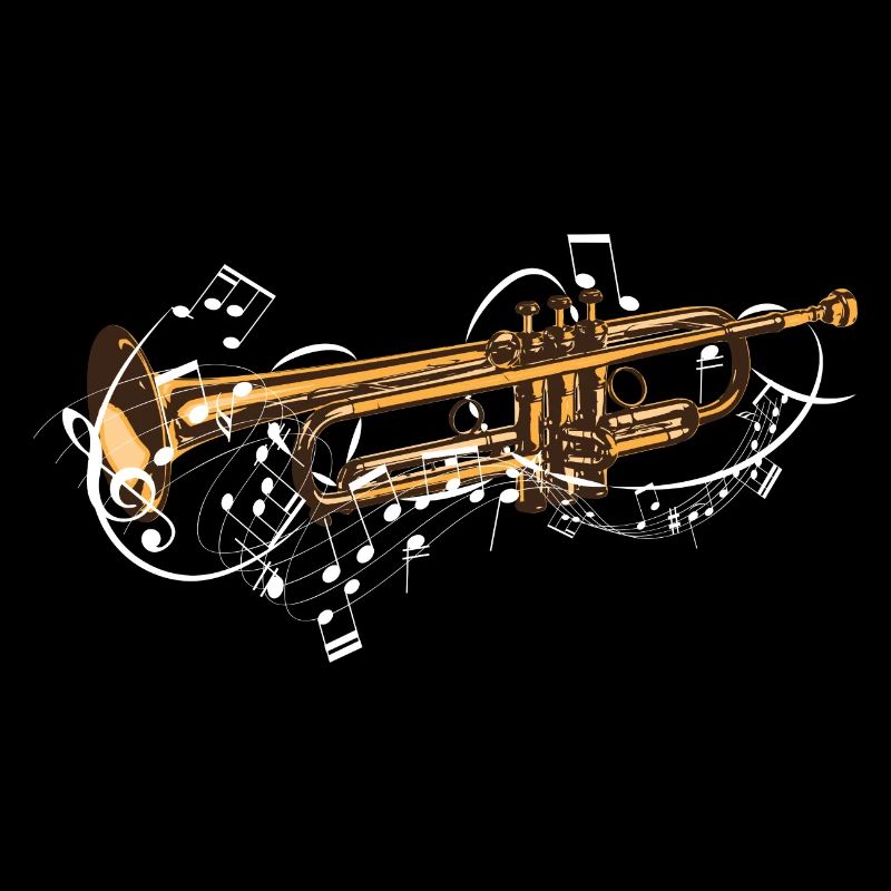 Musique avec trompette comme instrument à vent et notes