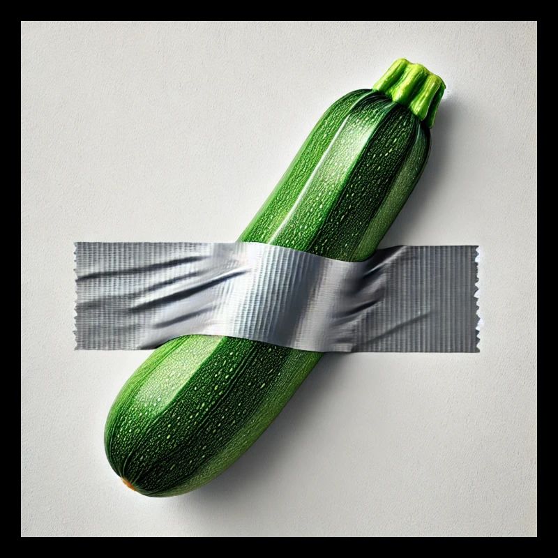 Zucchini framed by ribbon