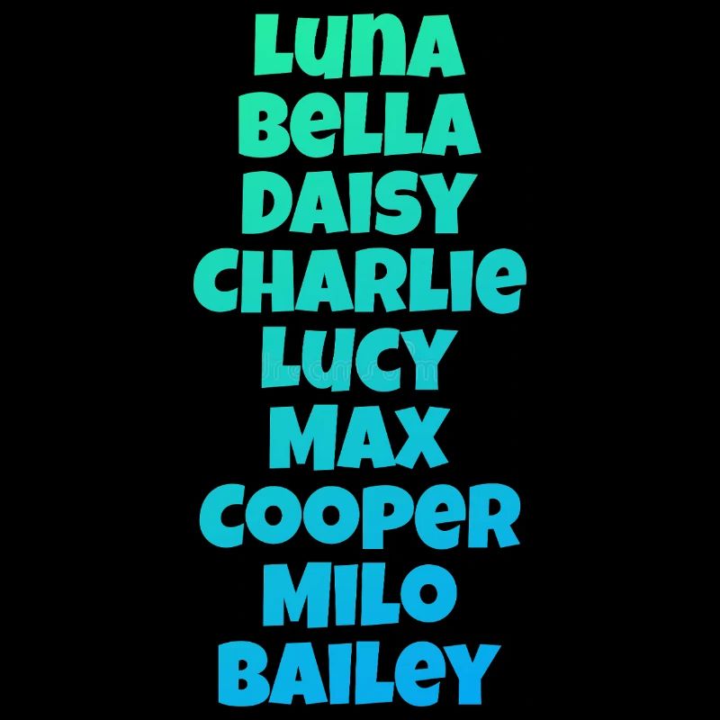 Liste colorée de noms de chiens Design de chiens