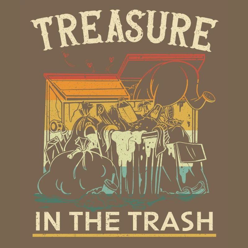 Dumpster lover picking garbage,