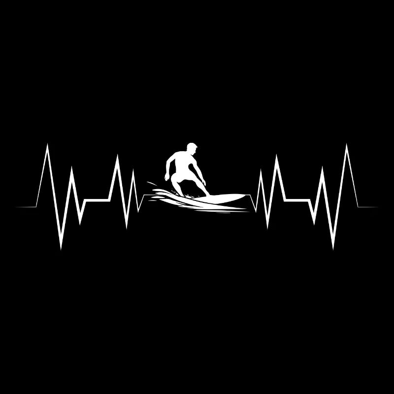 Silhouette de surfeur Heartbeat
