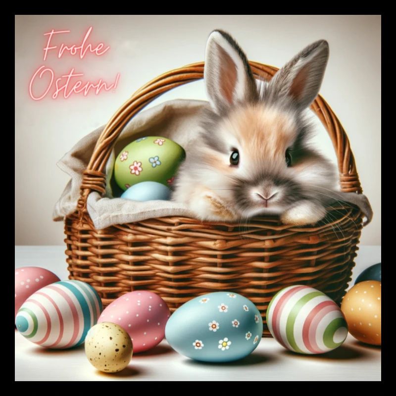 Un lapin mignon dans un panier