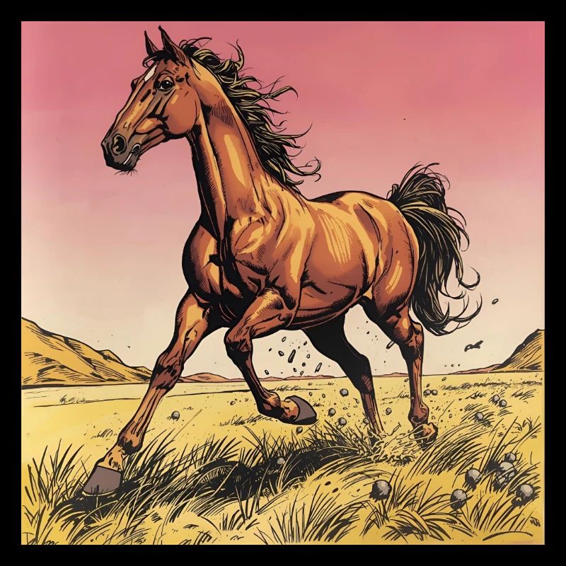 Imprimé dynamique cheval sauvage