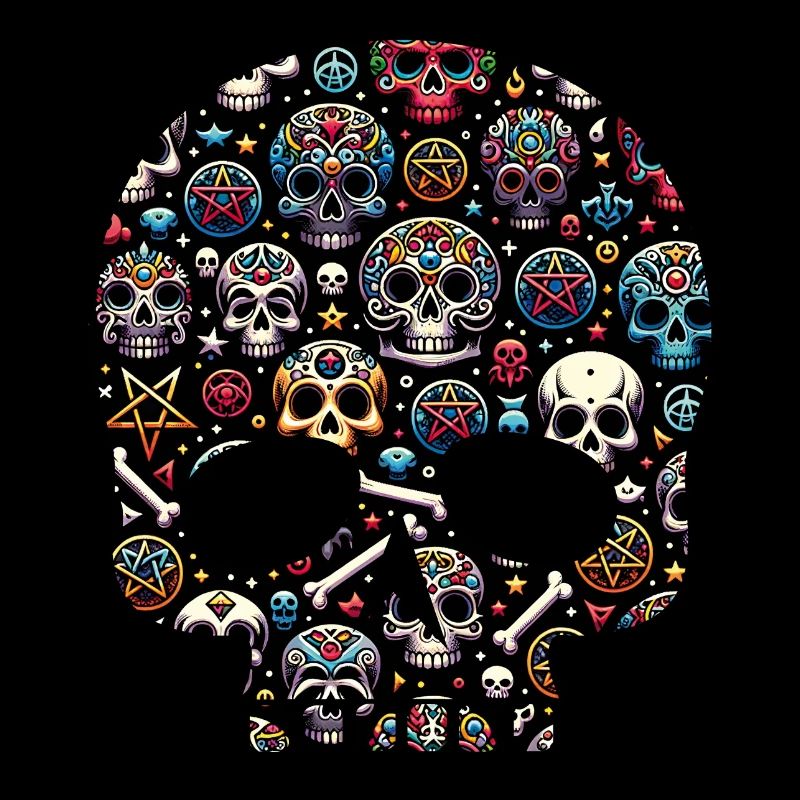 Colorful decorative skull pattern