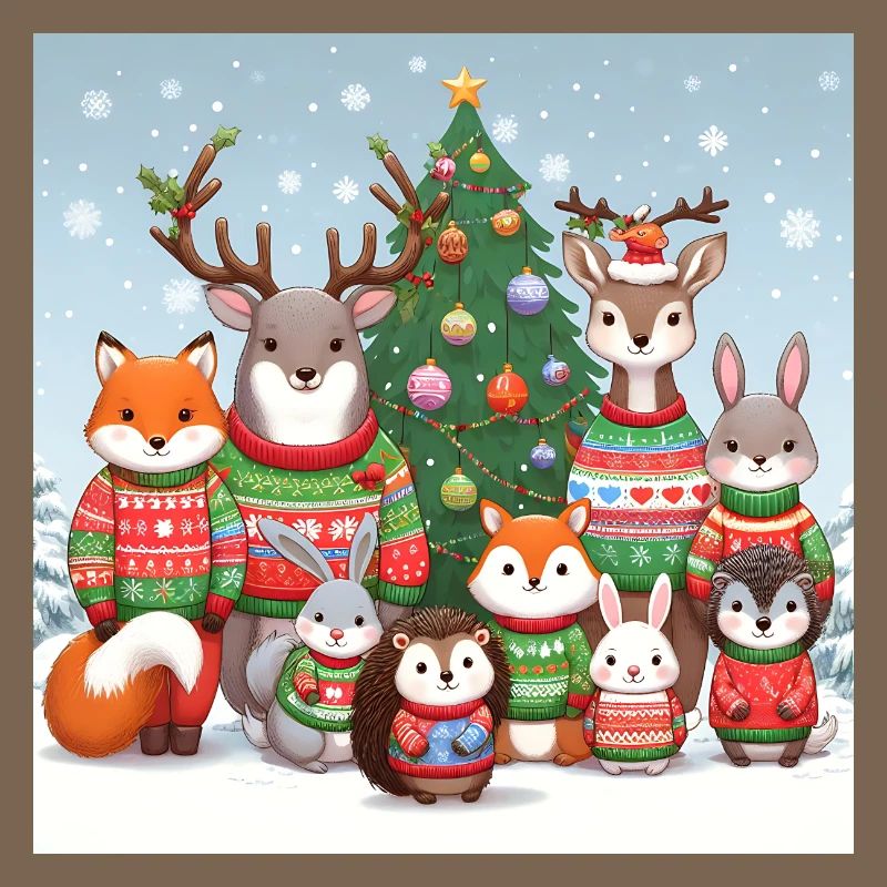 Animaux de pull de Noël moches pour Noël