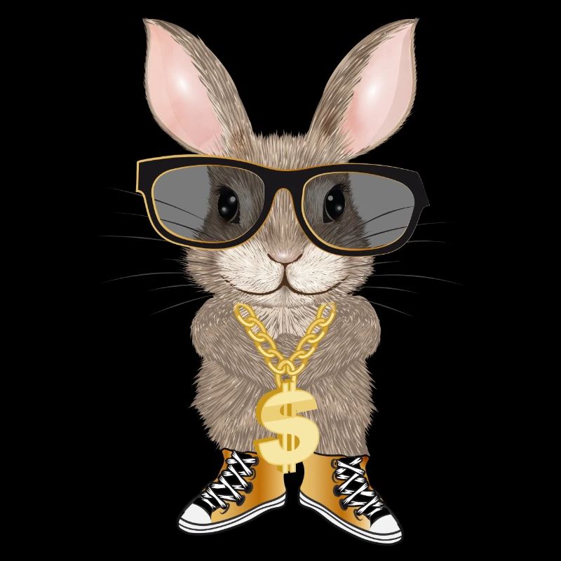 lapin mignon comme hip hopper avec des lunettes cool