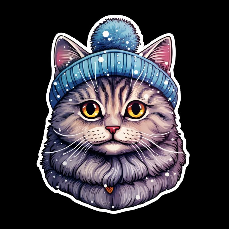 Chat avec chapeau à pompon