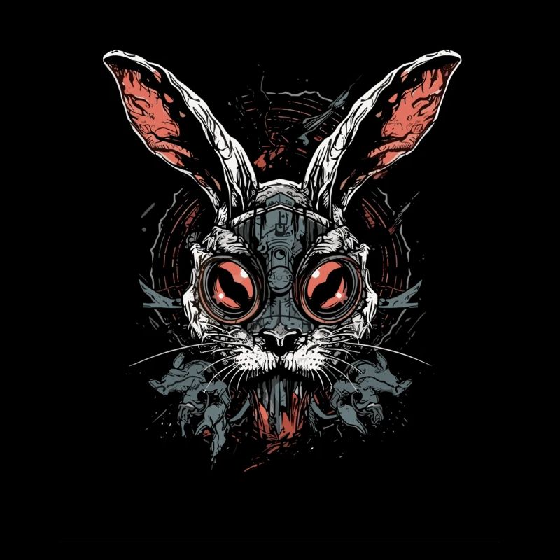 Crâne effrayant Lapin maléfique Lapin d’horreur
