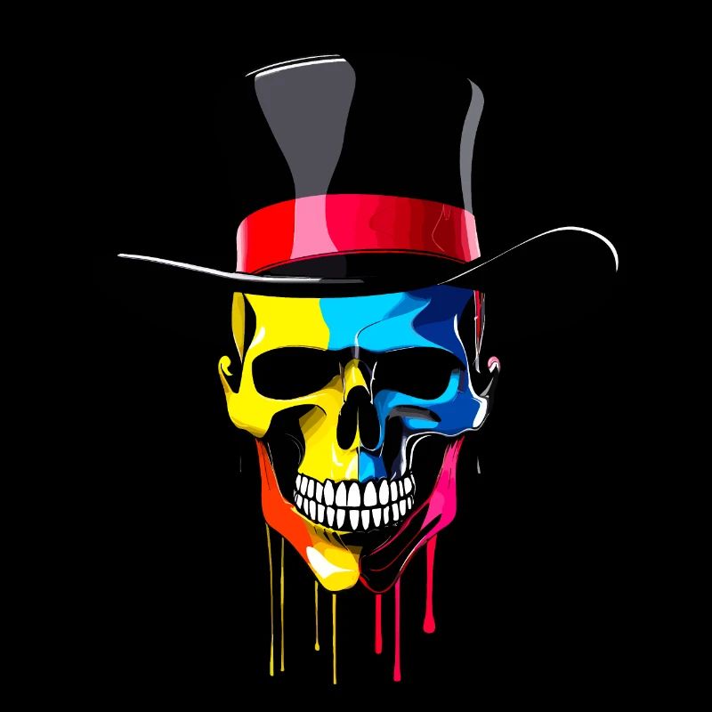 Skull avec chapeau
