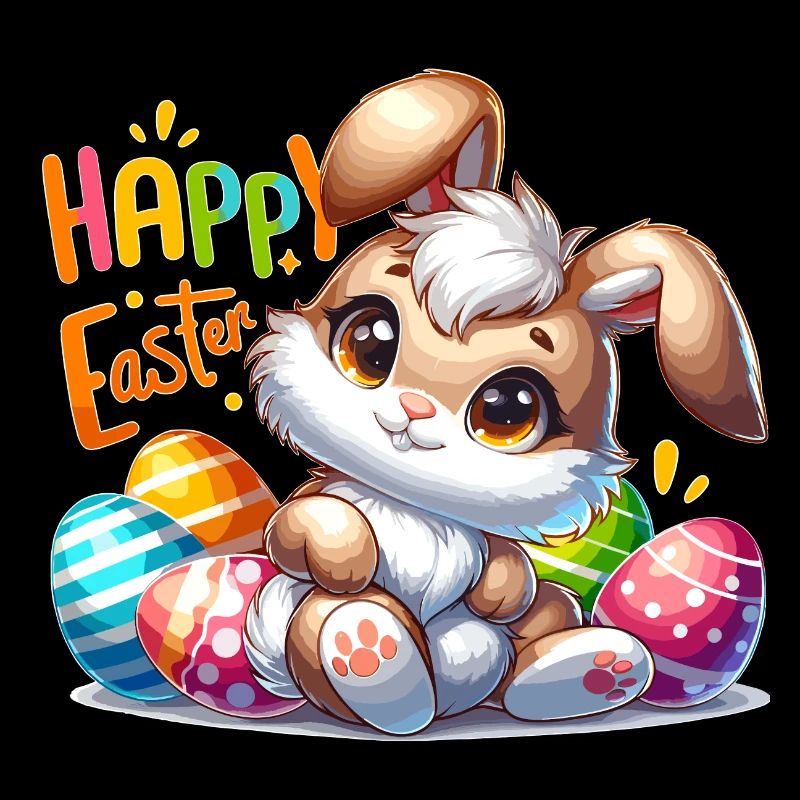 Joyeuses Pâques - Illustration de lapin de Pâques