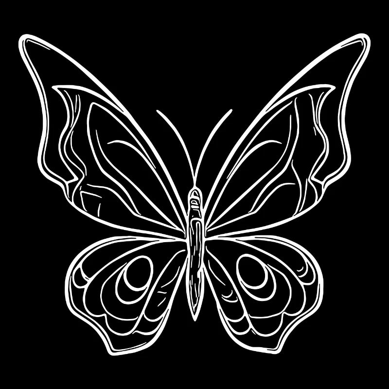 Pretty Butterfly Tattoo Line Style