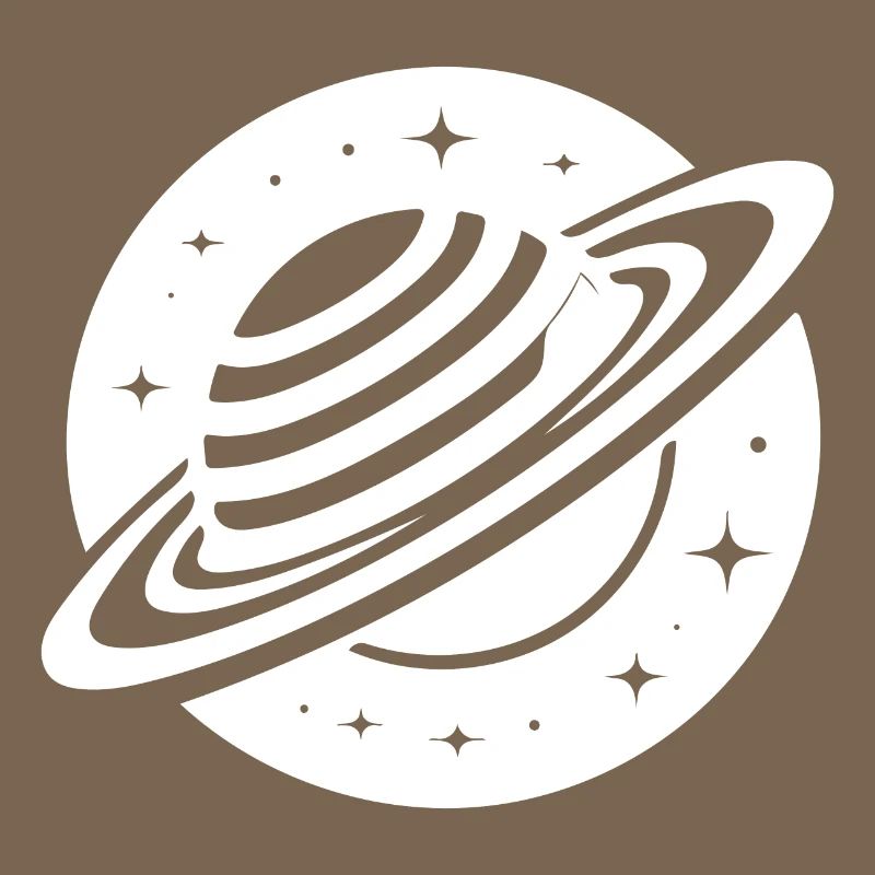 Planète spatiale Saturne avec système d’anneaux et étoiles