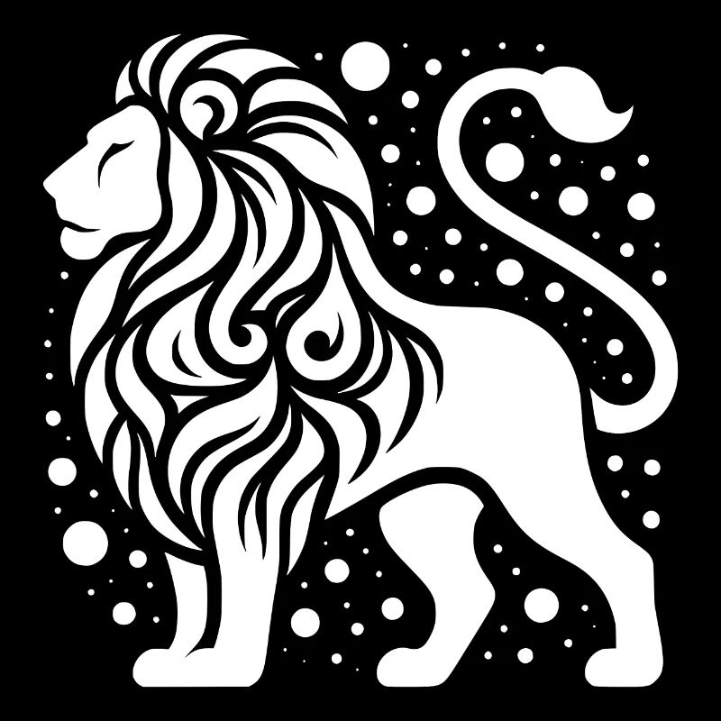 Elegant lion with wild mane