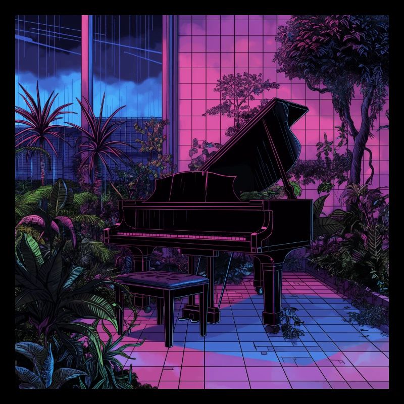 Plantes et musique - Impression de mode de haute qualité