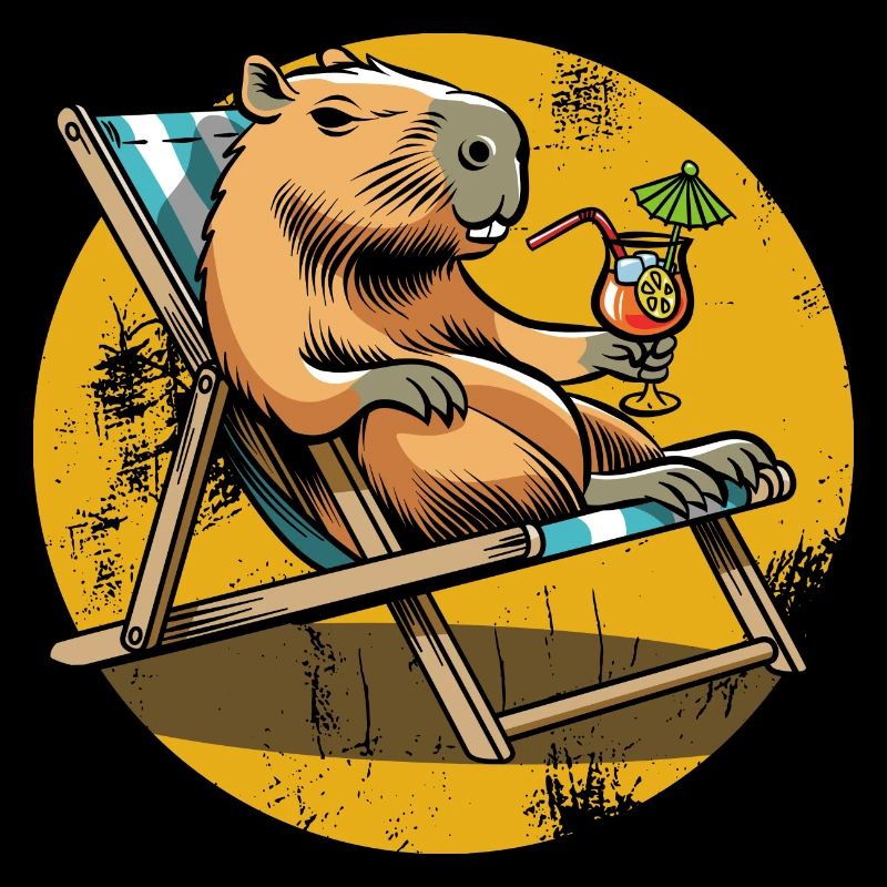 Capybara - Vacances - Cocktail - Chilling
