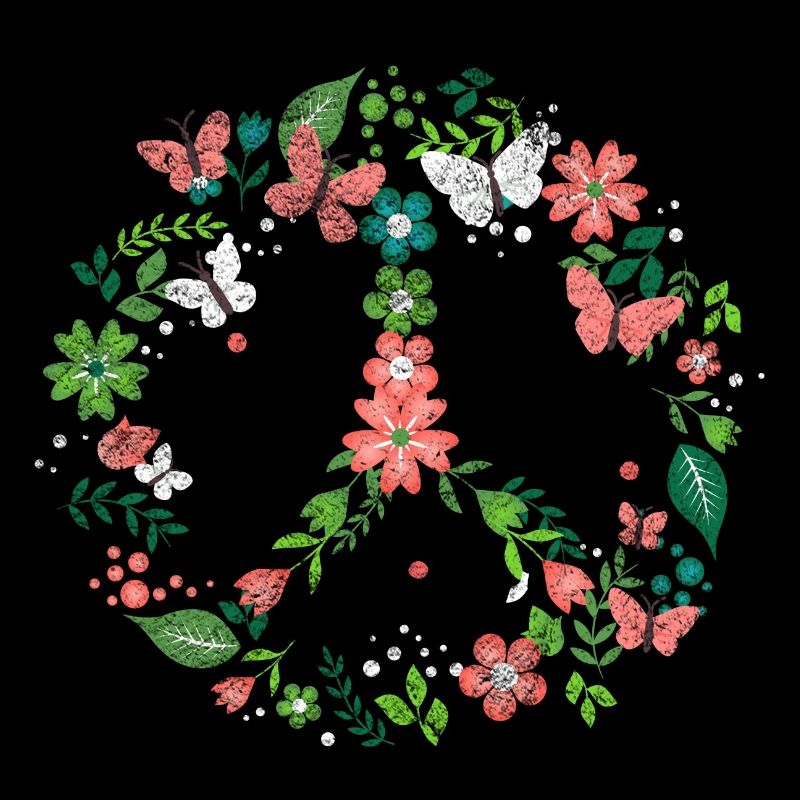 Signe de paix fleurs cadeau papillon