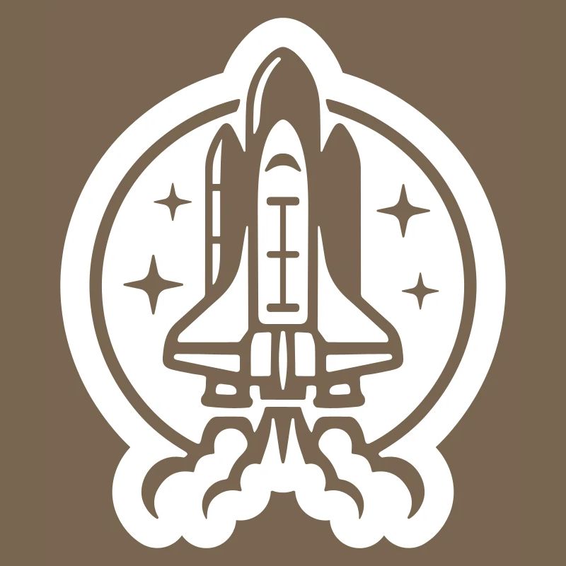 Space shuttle launch logo icon. Take off. rocket